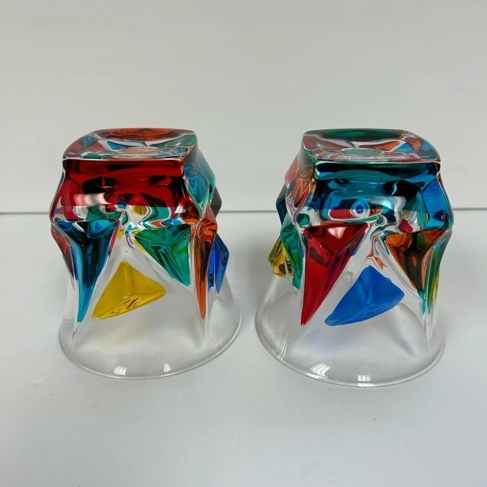 Italian Crystal Empress Short Drinking Glasses, Set of 2, Made in Italy / MURANO